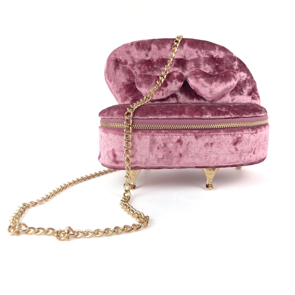 Betsey Johnson Sofa So Good Crossbody Purse Pink